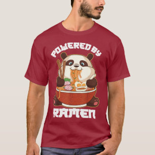 PANDA POWERED BY RAMEN Fat Panda Eating Ramen T-Shirt