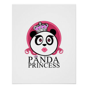 Panda Princess Cute Panda Queen Crown Poster