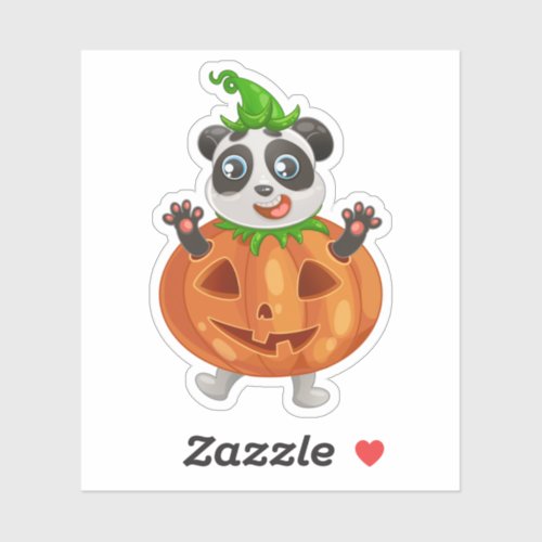 Panda Pumpkin Halloween Sticker