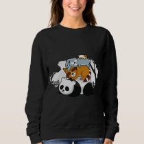 Panda Raccoon Rabbit Hamster Cute Sleeping Animals Sweatshirt