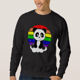 Panda Rainbow Glitter Kawaii Pandas Colorful Sweatshirt