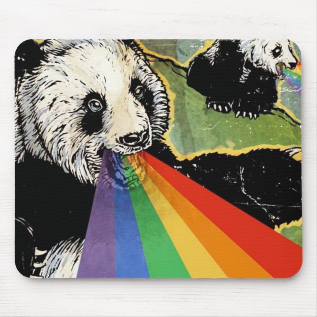 panda rainbow mouse pad (Front)
