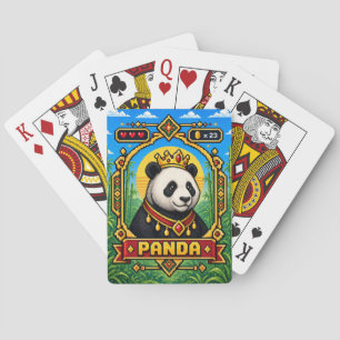 Panda Retro 8-Bit Pixel Art Poker Cards