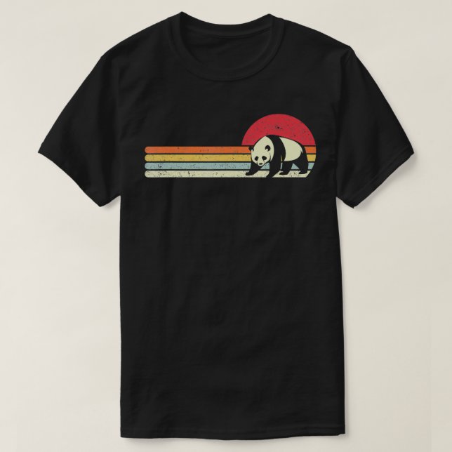 Panda  Retro Style  T-Shirt (Design Front)