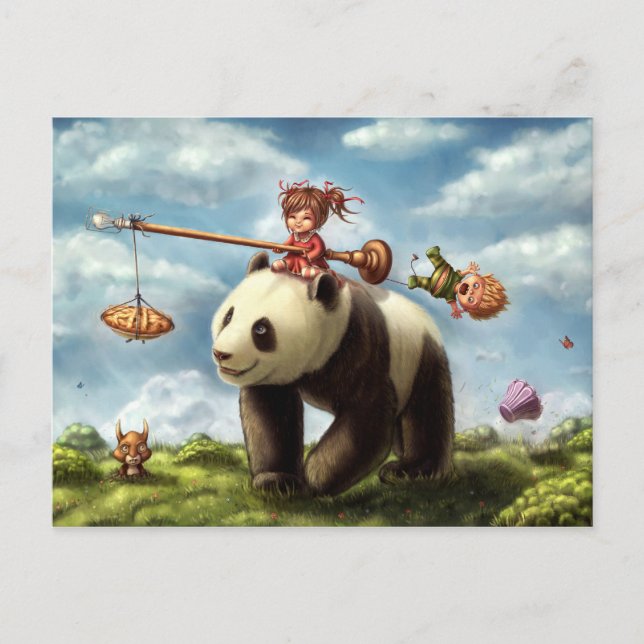 Panda Ride Postcard (Front)