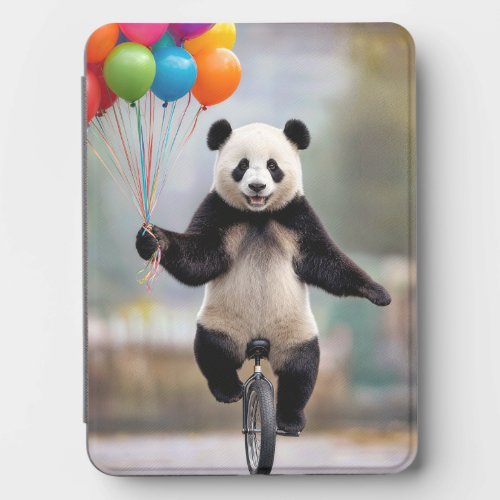 Panda Riding a Unicycle with Balloon Bouquet Kindle Cover