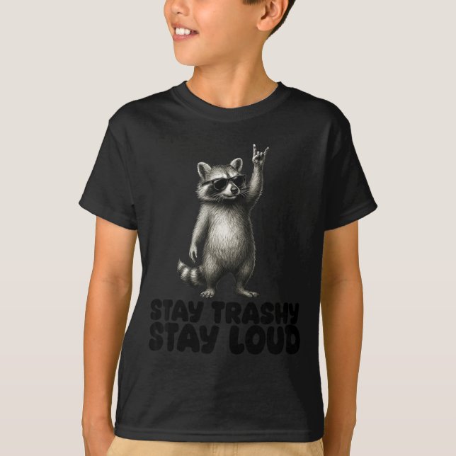 Panda Rock Shades Raccoon Trash DJ T-Shirt (Front)