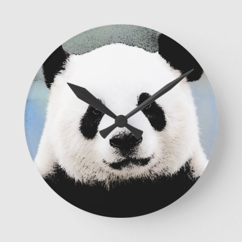 Panda Round Clock