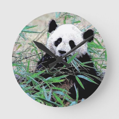 Panda Round Clock