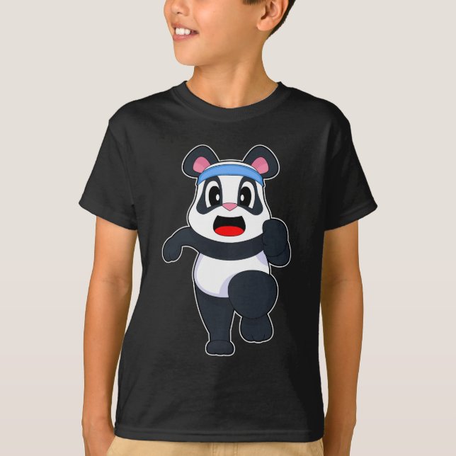 Panda Runner Running Sports T-Shirt (Front)