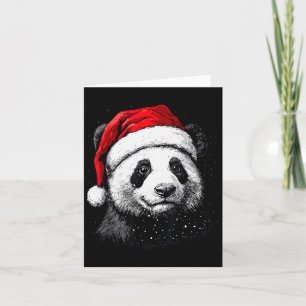 Panda Santa Hat Funny Panda Lovers Christmas Xmas Card