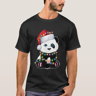 Panda Santa Lights Pajama For Ns T-Shirt
