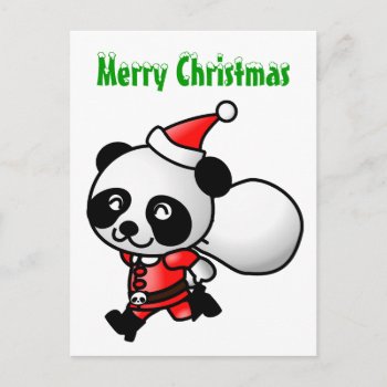 Panda Santa Postcard by zzl_157558655514628 at Zazzle