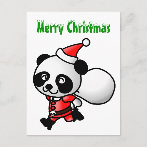 Panda Santa Postcard