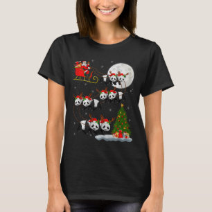 Panda Santa Sleigh Flying Funny Magical Christmas T-Shirt