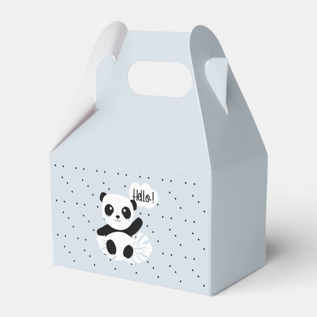 Panda says Hello Favor Boxes (Front Side)