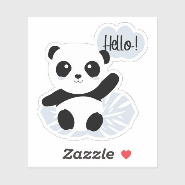 Panda says Hello Sticker (Sheet)