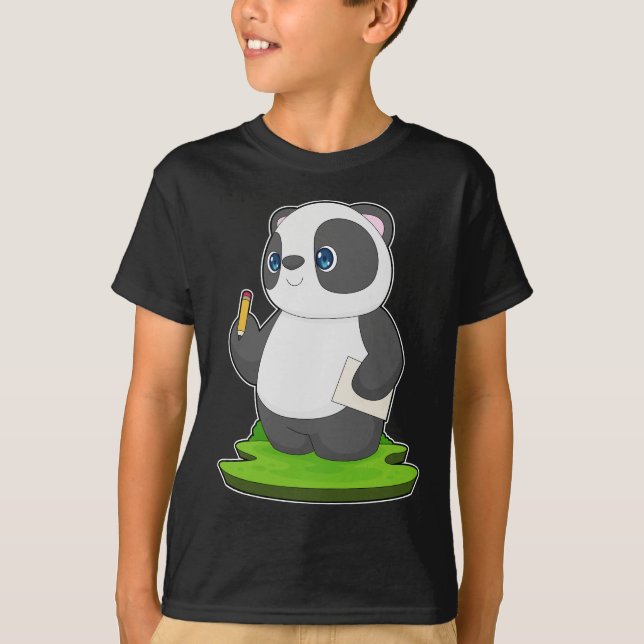 Panda School Pencil Paper T-Shirt (Front)