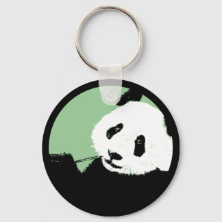 panda. seagreen circle. keychain
