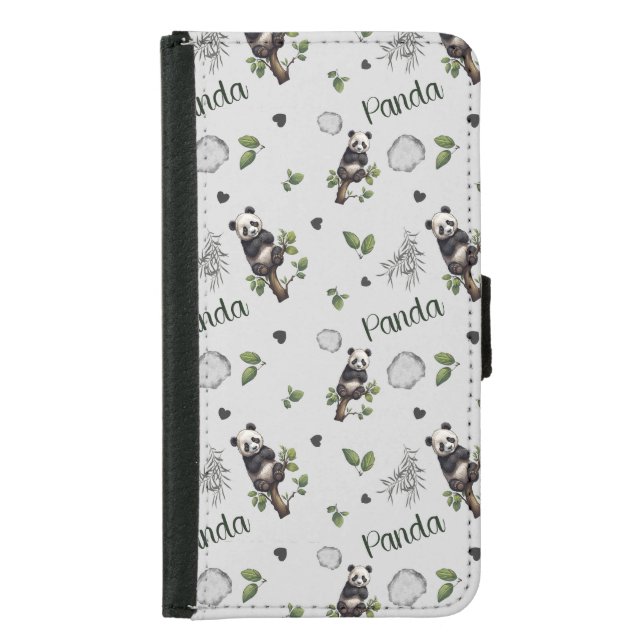 Panda Seamless Pattern Baby Blanket Samsung Galaxy Wallet Case (Front)