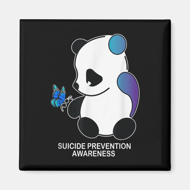 Panda Semicolon Butterfly Suicide Prevention Aware Magnet (Front)