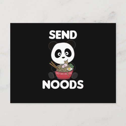 Panda Send Noods Ramen Cute Kawaii Noodle Postcard