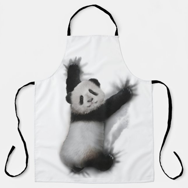 Panda Shirt Humorous Graphic Animal T-Shirt Gifts  Apron (Front)