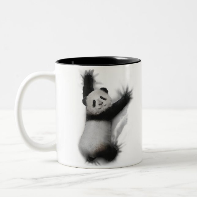 Panda Shirt Humorous Graphic Animal T-Shirt Gifts Two-Tone Coffee Mug (Left)