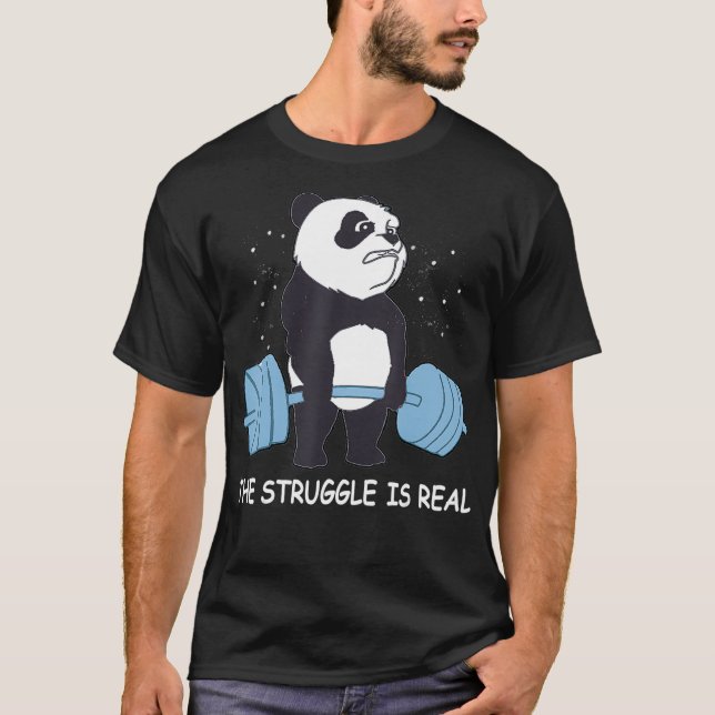 Panda Shirt The Struggle is Real Bear Deadlift (Front)