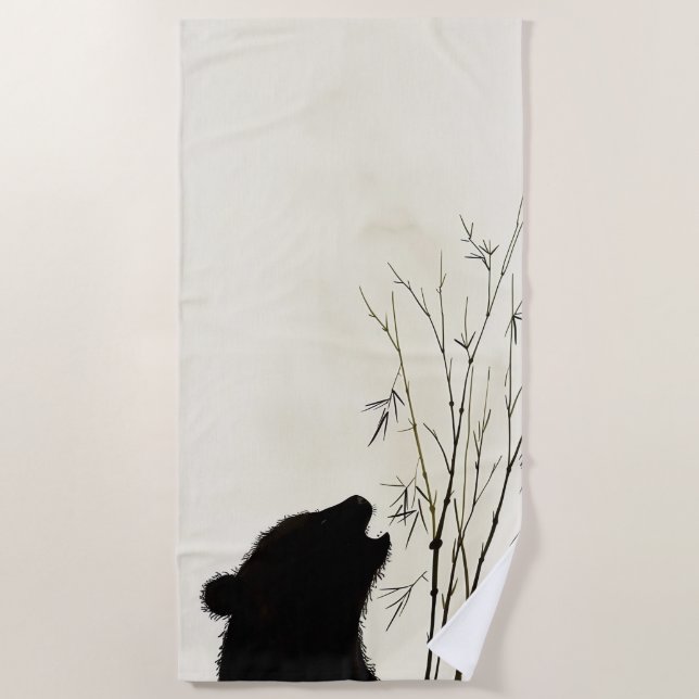 Panda Silhouette Beach Towel (Front)