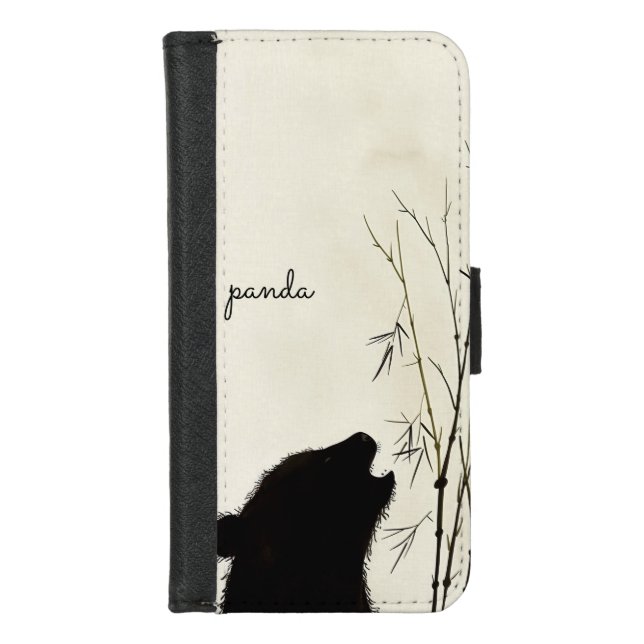 Panda Silhouette iPhone Wallet Case (Front)