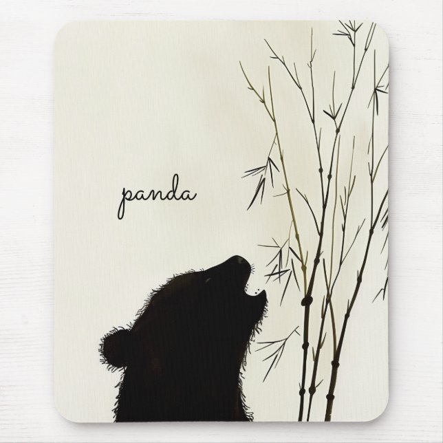 Panda Silhouette Mouse Pad (Front)