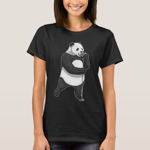 Panda Singer Microphone Music T_Shirt