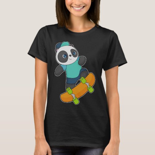 Panda Skater Skateboard T_Shirt