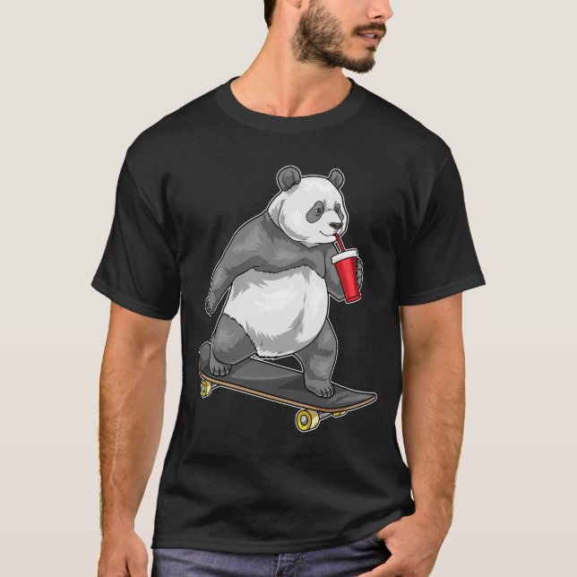 Panda Skater Skateboard T-Shirt (Front)