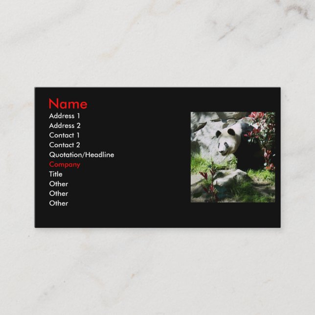 Panda Smile Business cards (Front)