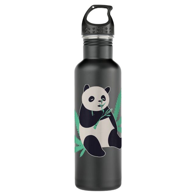 Panda Smoking Weed animal lover gift Stainless Steel Water Bottle (Front)