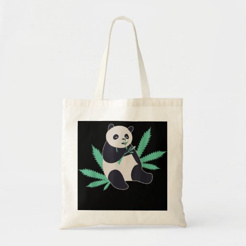 Panda Smoking Weed animal lover gift Tote Bag