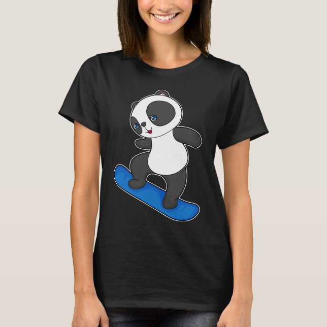 Panda Snowboard Winter sports T-Shirt (Front)