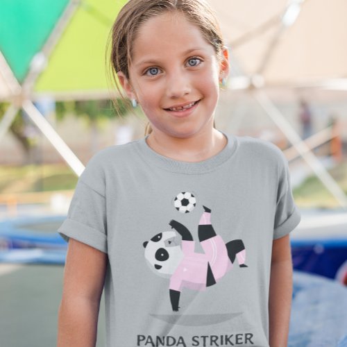 Panda Soccer Striker Girls Soccer  T_Shirt