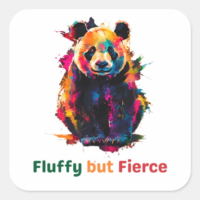 panda square sticker (Front)