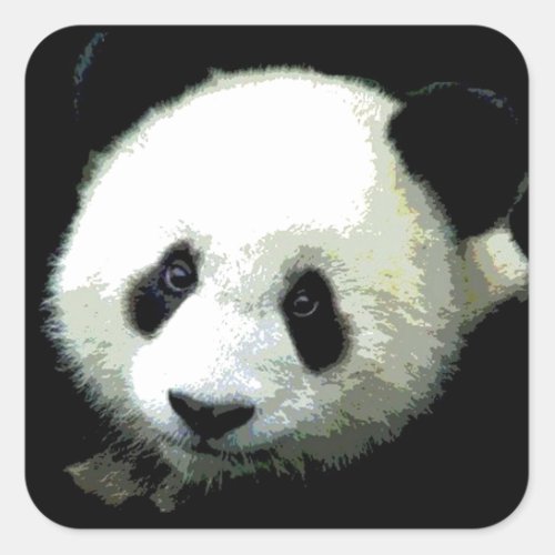 Panda Square Sticker