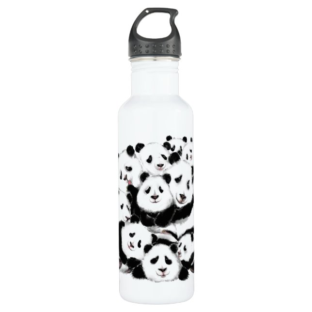 Panda Stainless Steel Water Bottle Funny (Front)