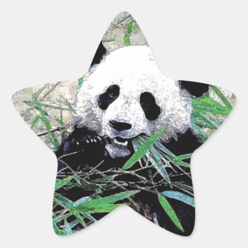 Panda Star Sticker