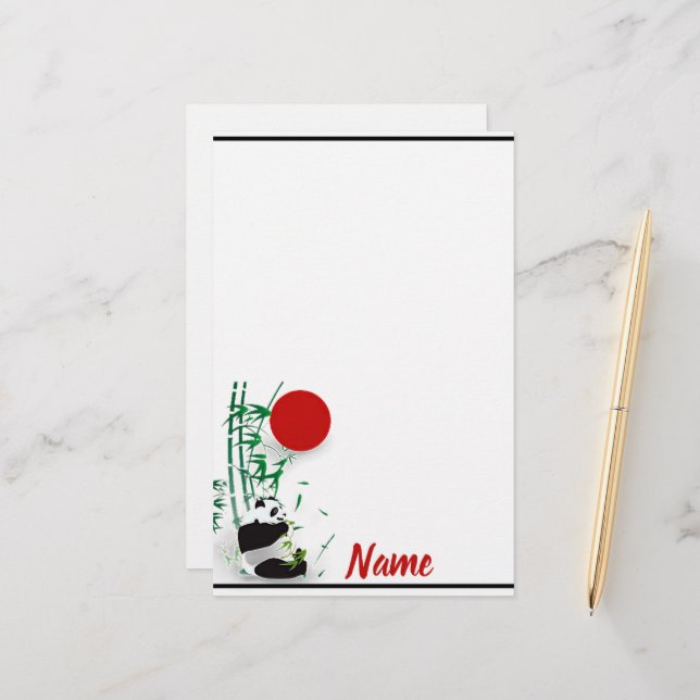 Panda    stationery (Front/Back In Situ)
