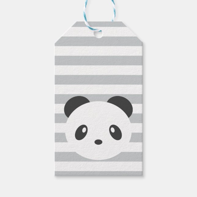 Panda striped gift tags (Front)