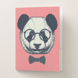 Panda Stripes Pocket Folder