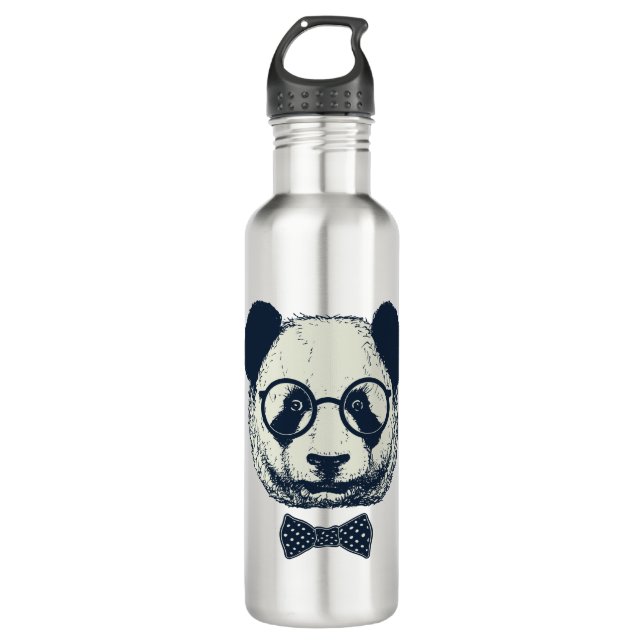 Panda Stripes Stainless Steel Water Bottle (Front)