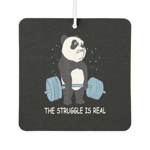 Panda Struggle Is Real Bear Deadlift Funny Gym  Air Freshener