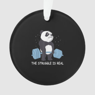 Panda Struggle Is Real Bear Deadlift Funny Gym . Ornament